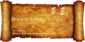 Burics Erina névjegykártya